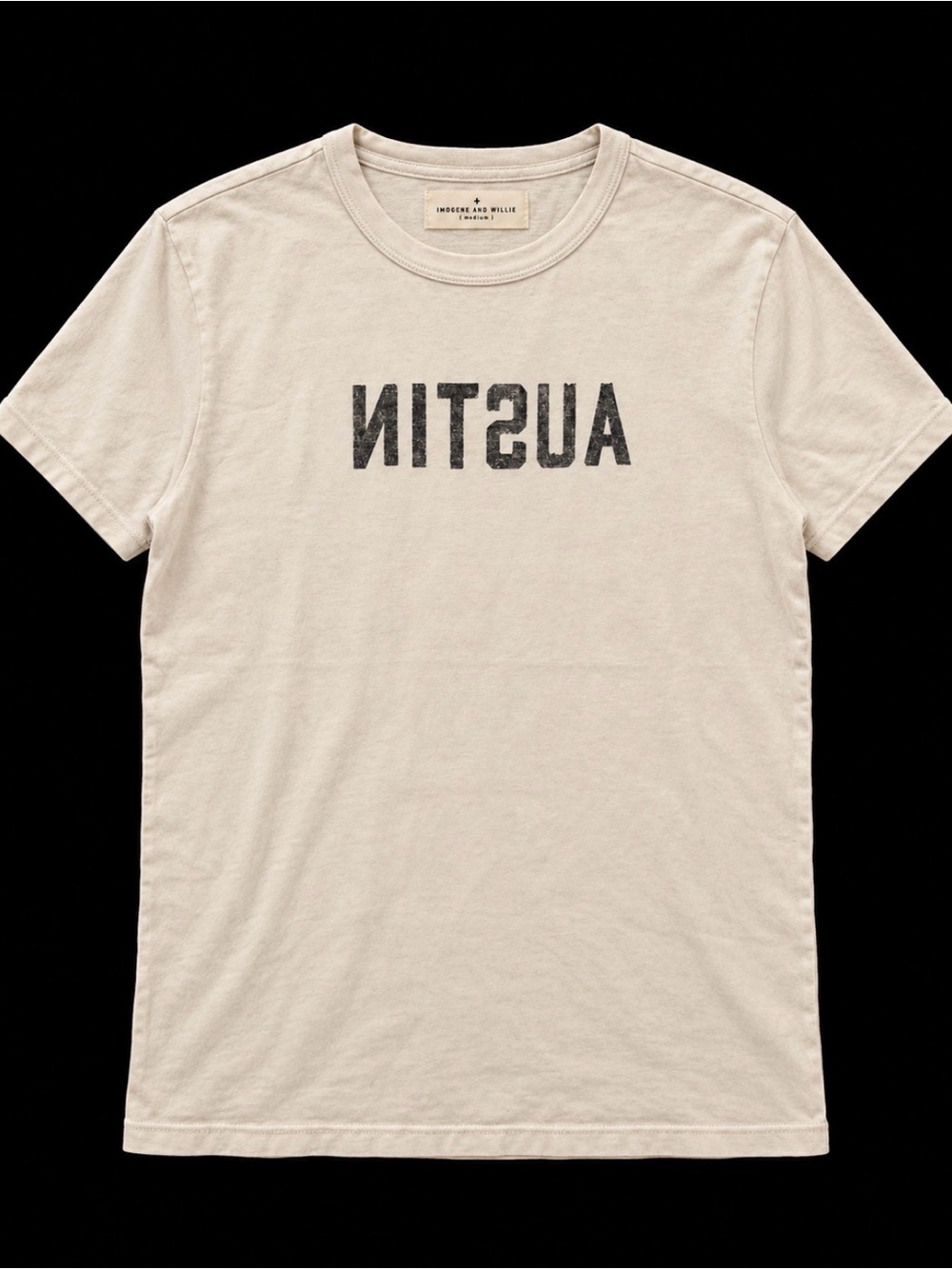 Austin Graphic Crew Neck T-Shirt - Cream